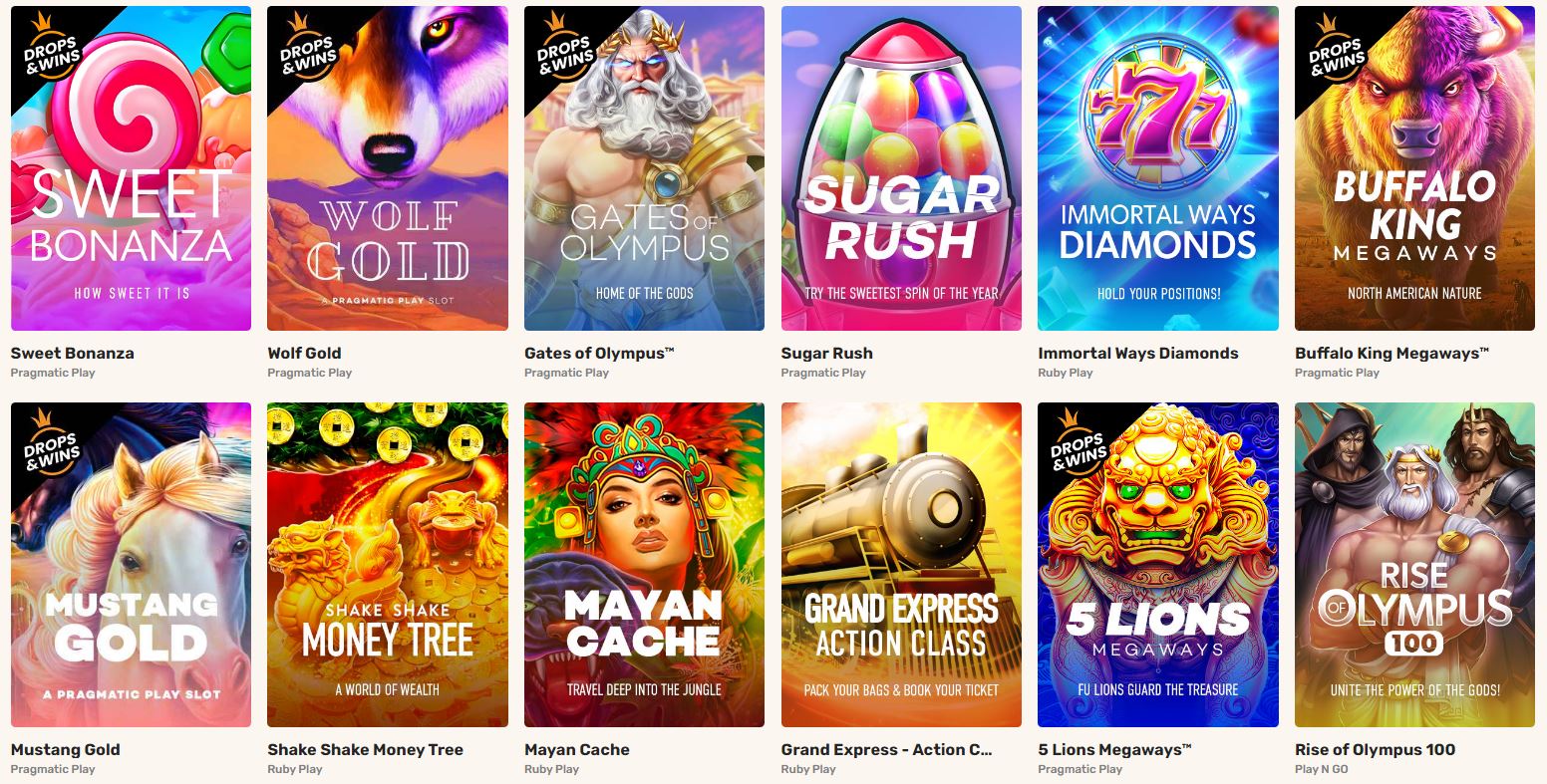 Rapid Casino online games selection